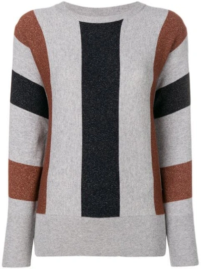 Peserico Contrast Stripe Jumper - Grey