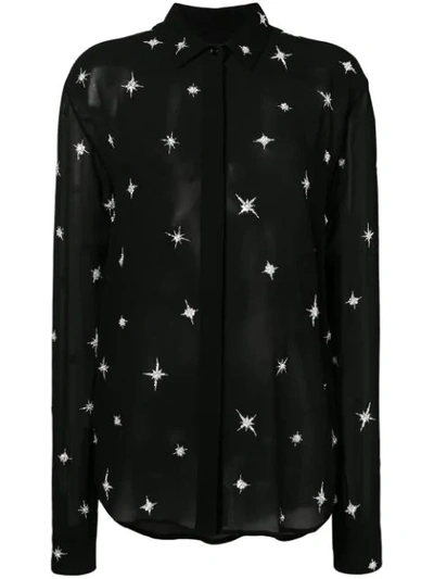 Saint Laurent Star Print Shirt In Black