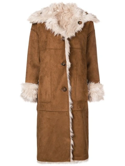Urbancode Faux Fur Reversible Coat - Brown