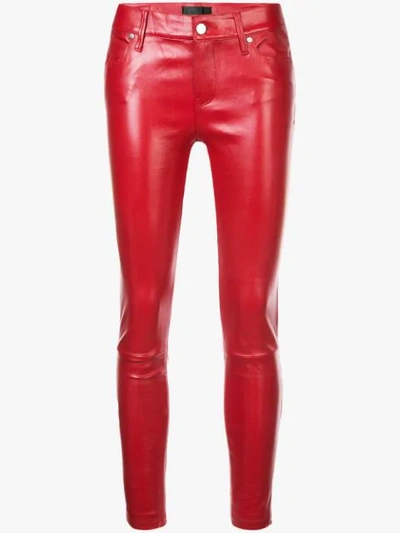 Rta Prince Crop Skinny Trousers In Red