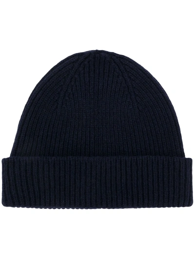 Paul Smith Ribbed Beanie In Nero