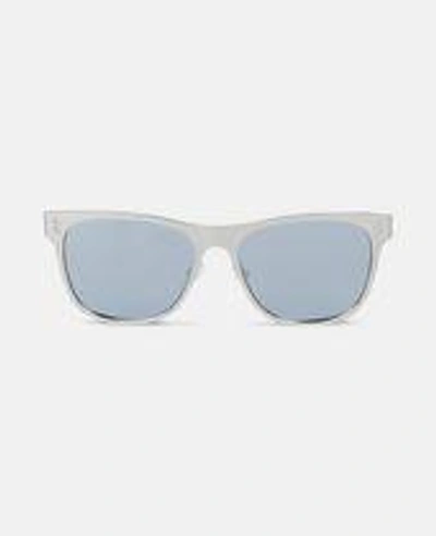 Stella Mccartney Silver Square Sunglasses In Storm Gray Htr - Shiny Silver Met.