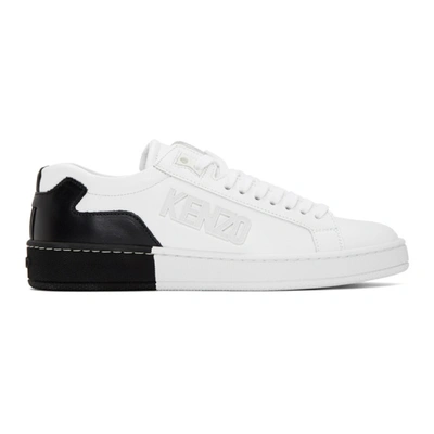 Kenzo Tennix Black And White Leather Trainers