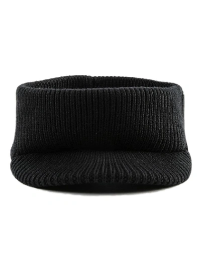 Prada Ribbed Visor Headband In Nero