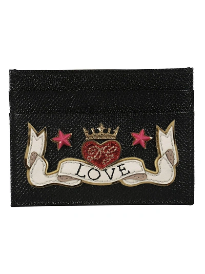 Dolce & Gabbana Love Slogan Card Holder In Multi