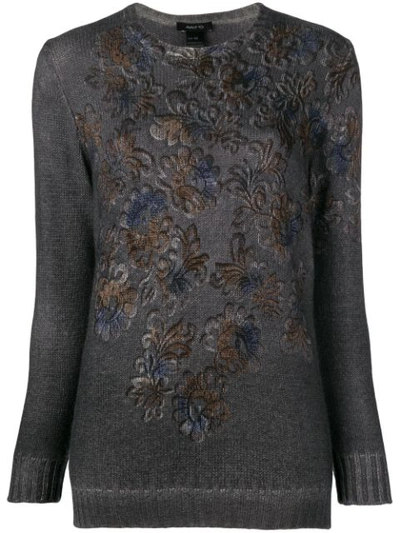 Avant Toi Oversized Ribbed Jumper In Navy/pink
