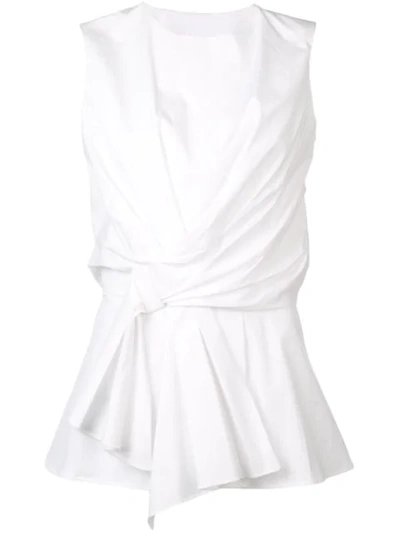Carolina Herrera Folded Front Blouse - White