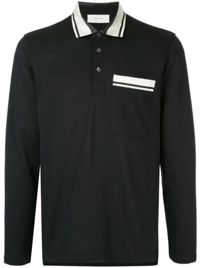 Cerruti 1881 Long Sleeved Polo Shirt In Black
