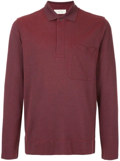 Cerruti 1881 Long Sleeved Polo Shirt In Red