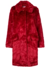 Shrimps Contrast Button Coat In Red