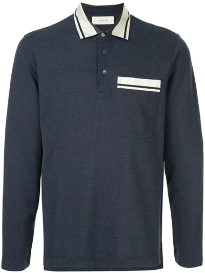 Cerruti 1881 Long Sleeved Polo Shirt In Blue