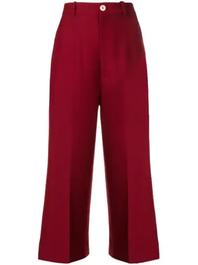 Gucci Cropped Trousers In Red