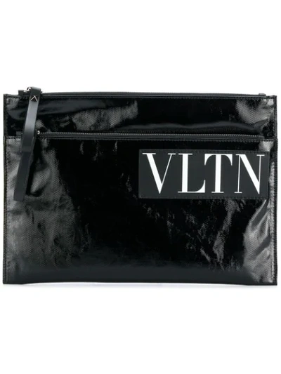 Valentino Garavani Vltn Clutch Bag In Black