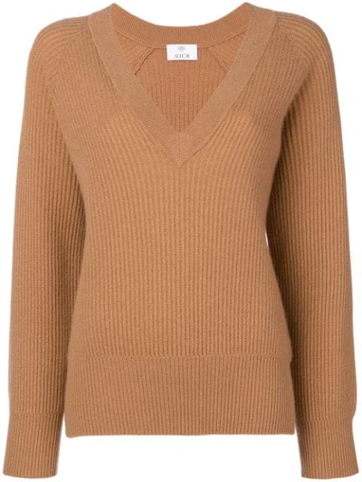 Allude Cashmere V-neck Jumper - Neutrals