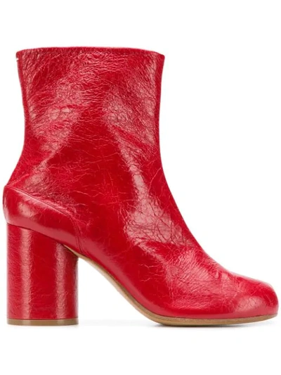 Maison Margiela Tabi Ankle Boots In Red