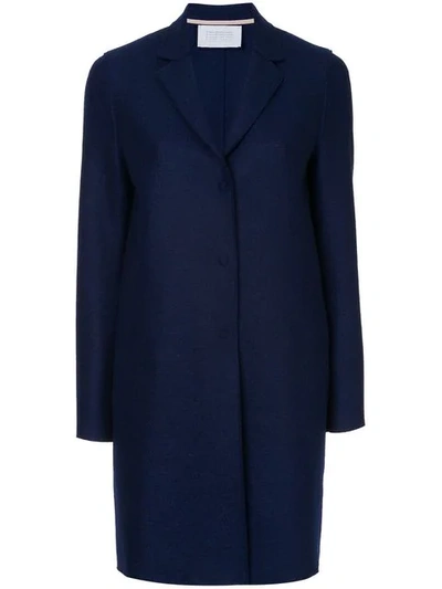 Harris Wharf London Pressed Wool Cocoon Coat - Blue In Blue