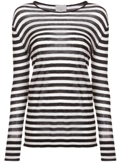 Jason Wu Grey Jason Wu Striped Fitted Sweater - Black