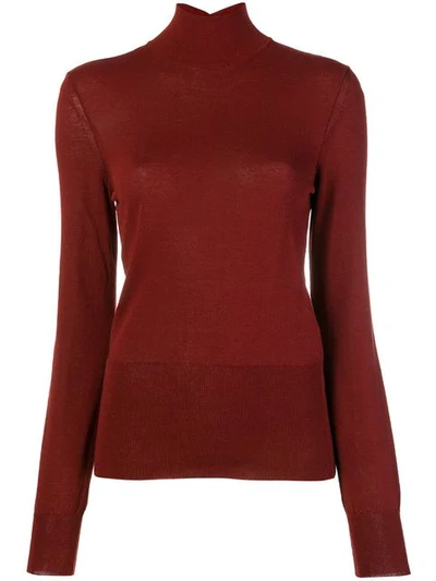 Jacquemus Cut-out Detailed Knitted Top In Red