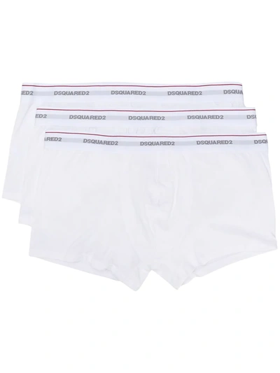 Dsquared2 Underwear Three-pack Logo Boxers In White