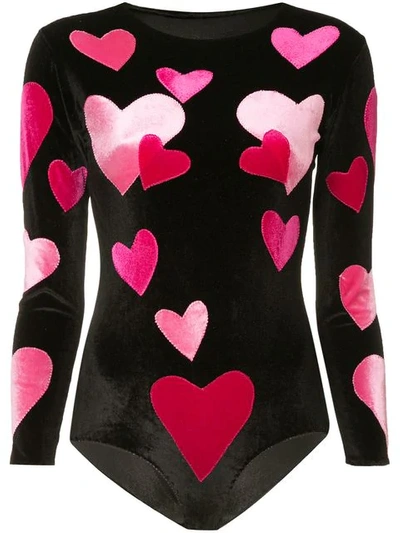 Alexia Hentsch Stretch Love Heart Top In Black