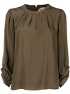 N°21 Pleated Blouse In Green