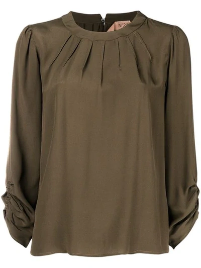 N°21 Pleated Blouse In Green