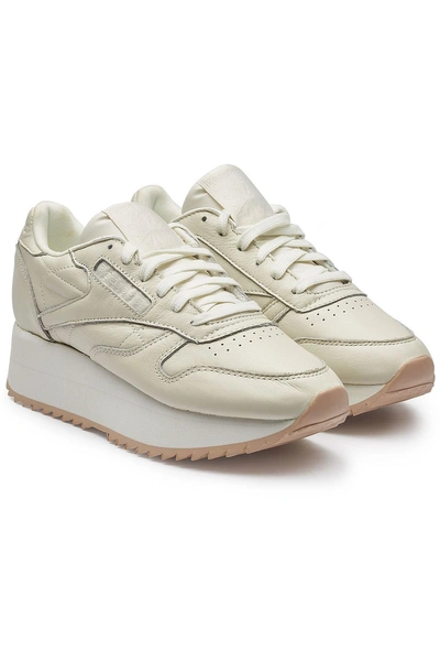 Reebok Classic Leather Double Platform Sneakers In White | ModeSens
