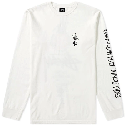 I-d X Stussy Long Sleeve Heritage Tee In Neutrals