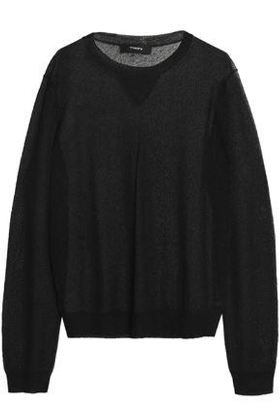 Theory Woman Open-knit Top Black