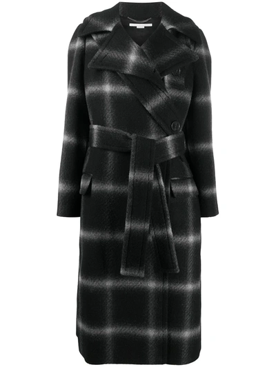 Stella Mccartney Multicolor Wool Oversize Coat In Black