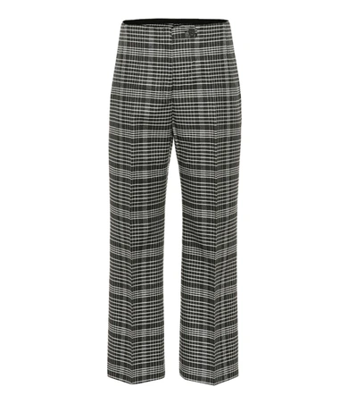 Acne Studios Checked Wool-blend Pants In Grey