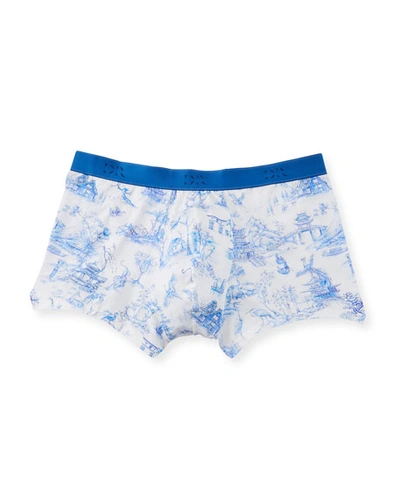 Derek Rose Japan 1 Toile-print Hipster Boxer Briefs In Blue