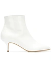 Polly Plume Ankle Boots In White