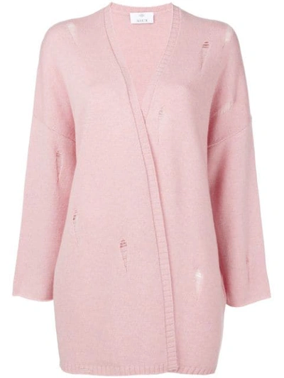 Allude Open Cardigan In Pink