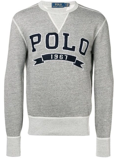 Polo Ralph Lauren Logo Embroidered Sweatshirt In Grey