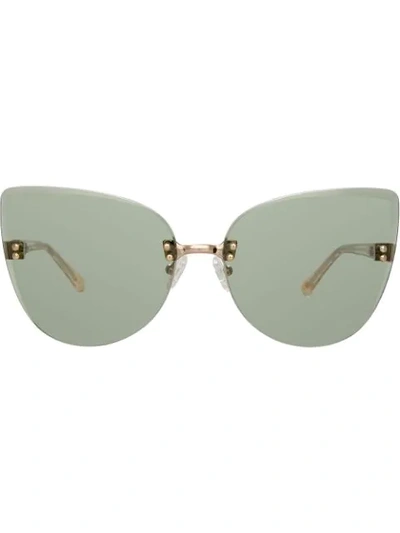 N°21 Frameless Cat Eye Sunglasses In Green
