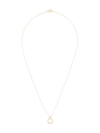Petite Grand Double Circle Necklace In Metallic