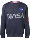 Alpha Industries Mens Rep Blue Nasa Reflective Brand-print Cotton-blend Sweatshirt Xxl