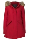 Woolrich Padded Hooded Jacket In Red