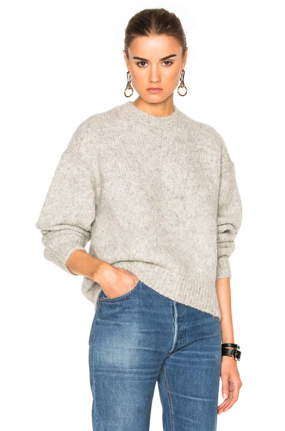 Acne Studios Shira Alpaca Sweater In Gray. In Silver Grey | ModeSens