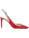 Valentino Garavani Valentino  Rockstud Slingback Pumps - Red