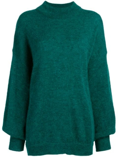 Fine Edge Loose Fit Sweater In Green