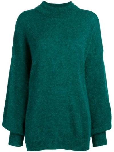 Fine Edge Loose Fit Jumper In Green
