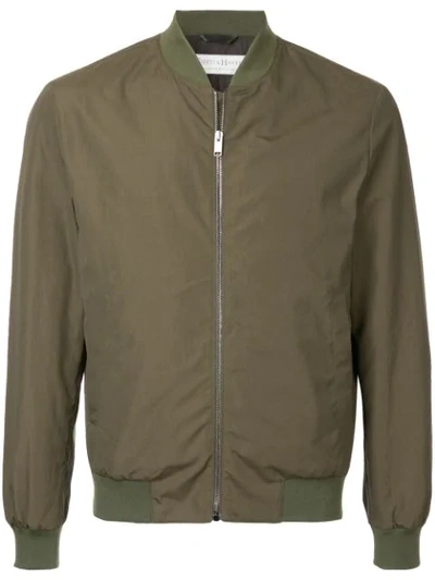 Gieves & Hawkes Zipped Fitted Jacket In Green