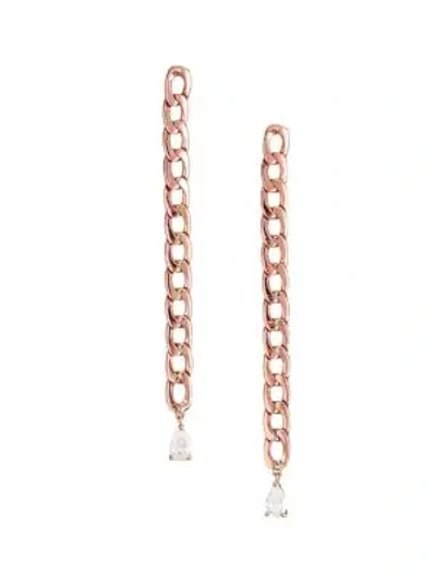Anita Ko 18k Rose Gold & Diamond Chain Drop Earrings