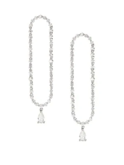 Anita Ko Pavé Diamond & 18k White Gold Oval Drop Earrings