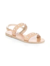 Ancient Greek Sandals Clio Pearls Leather Sandals In Natural