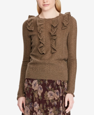 polo ralph lauren pointelle wool sweater dress
