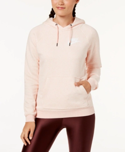 Nike Sportswear Rally Fleece Hoodie In Storm Pink/white