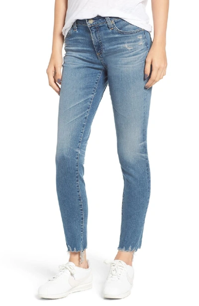 Ag The Legging Super Skinny Ankle Jeans W/ Chewed Hem In 23 Years Limelight